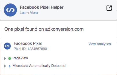 Facebook Pixel Helper